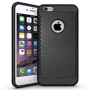 iPhone 6s Case,iPhone 6 Case,GEENKER Heavy Duty Dual layer Rugged Shock-Absorption Soft Silicone Bumper and Anti-Scratch Hard Rigid PC Cover Combo Hybrid Protective Case for Apple iPhone 6/6s-Black
