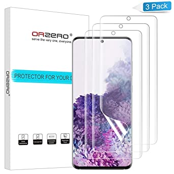 (3 Pack) Orzero Compatible for Samsung Galaxy S20 Plus (Premium Quality) Edge to Edge (Full Coverage) Screen Protector, High Definition Anti-Scratch Bubble-Free (Lifetime Replacement)