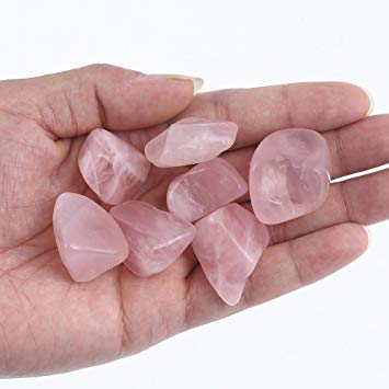 Bingcute 1lb Bulk Tumbled Pink Rose Quartz Stones from Brazil - Large 1"-1.5"   Natural Polished Gemstone Supplies for Wicca, Reiki, and Energy Crystal HealingWholesale Lot