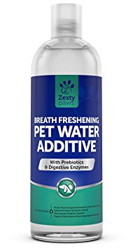 Water Additive for Dogs & Cats - Pet Dental Care for Bad Breath and Healthy Teeth - Premium Freshener With Digestive Enzymes & Prebiotics - 16 FL OZ