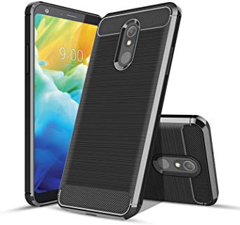 LG Stylo 5 Case Carbon Fiber Brushed Texture Soft TPU [Shock Resistant Slim Thin] Full-Body Protective Cover Phone Case for LG Stylo 5 Phone Case (Black)