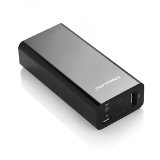 Poweradd Pilot X1 5200mAh Portable Charger External Battery Pack Power Bank for iPhone 6S  6 Plus 5S  5 Samsung Galaxy S6 Edge  S5 Note 5  4 HTC Nokia LG  Sony Gopro and More - Black