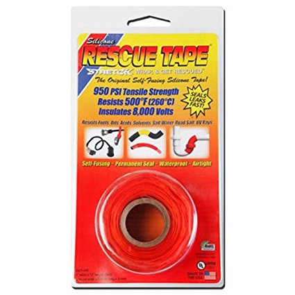 Rescue Tape RT1000201207USCO Self-Fusing Emergency Repair Tape, Orange, Silicone