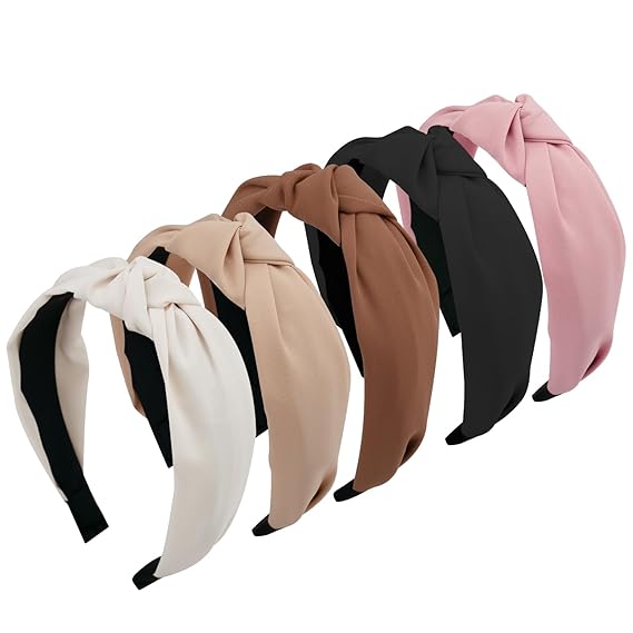 Headbands for Women Wide Fabric Knotted Headbands Fashion Head Bands for Women's Hair Neutral Colors Womens Headbands for Thick Thin Hair Accessories