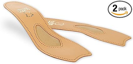 3/4 Leather Insoles Tacco Exclusive Toe-Free, Perfect for Pumps Heels Casual Shoes, Finest Genuine Leather Cover Orthotic Metatarsal Arch Support, Women (38 EUR/US L7)