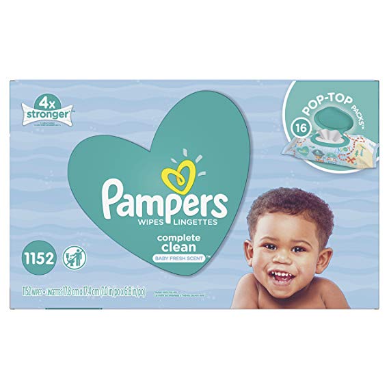 Pampers Baby Wipes Complete Clean SCENTED 16X Pop-Top, 1152 Count