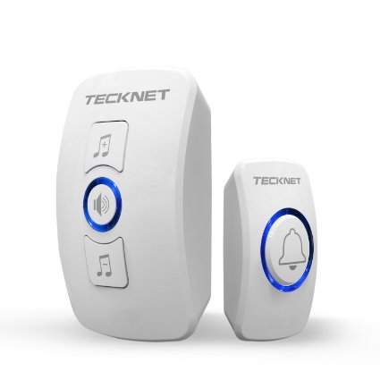 Wireless Doorbell, TeckNet Wall Plug-in Cordless Door Chime at 500-feet Range with 52 Chimes