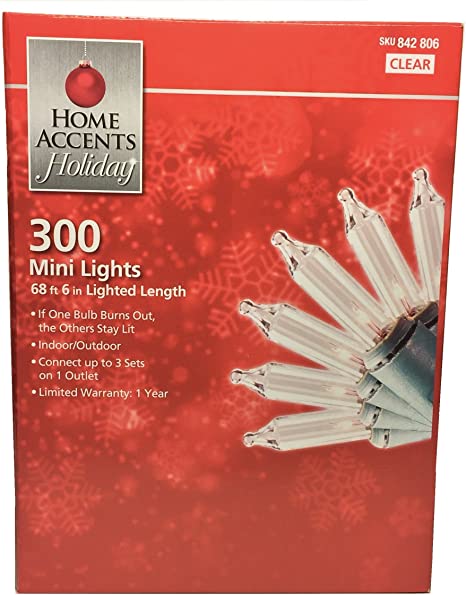 300 Mini Lights, 68 ft 6" Lighted Length