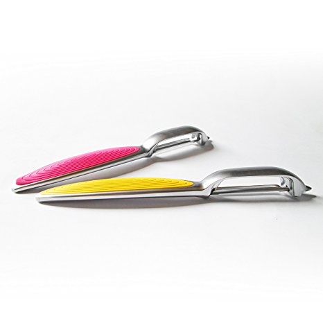 Set of 2 Vegetable Peeler and Fruit Peeler - Zinc Die-casted Blades and Thermoplastic Rubber Handles