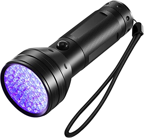 UV Flashlight Black Light, 51 LED 395 nM Ultraviolet Flashlight Detector for Dog Cat Urine, Pet Stains and Bed Bug