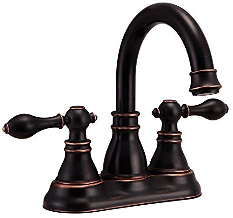 Derengge F-4501-NB-C Two Handle Bathroom Sink Faucet with Pop up Drain,Oil Rubbed Bronze
