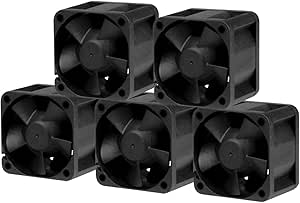 ARCTIC S4028-6K (5 Pack) - 40x40x28 mm fan, 250-6000 RPM, PWM regulated, 4-pin connector, 12 V DC - Black