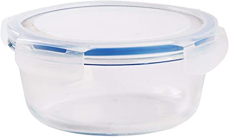 Palais Glassware Tempered Glass Food Storage and Meal Prep Container with Airtight Lid - Baking Dish (Round, 5.5" X 5.5" X 3")