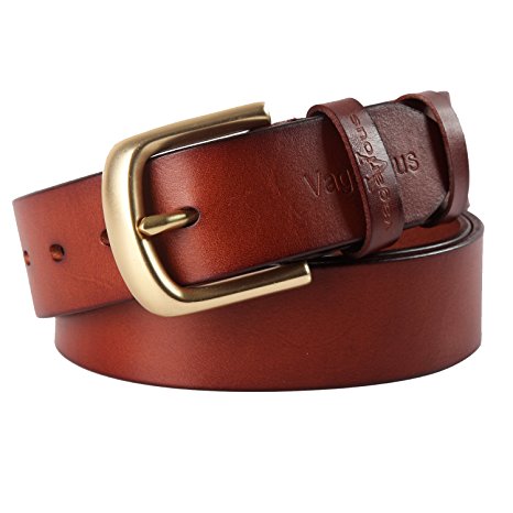 Belt Genuine Leather Men Belts brass buckle with Gift Box