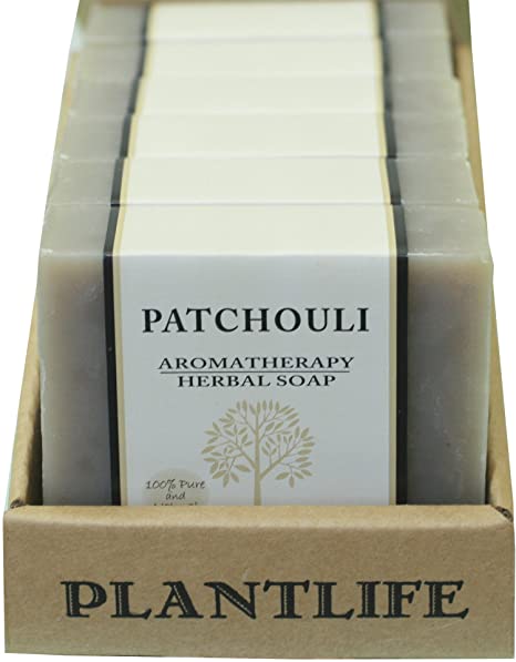 Plantlife, Patchouli Herbal Bar Soap, 100% Pure & Natural Aromatherapy, Value 6 Pack, 4 Ounces Each