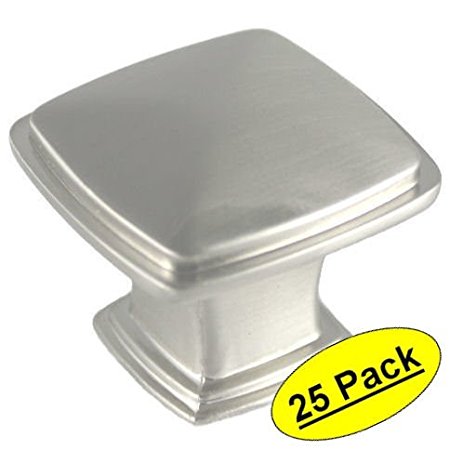 Cosmas® 4391SN Satin Nickel Modern Cabinet Hardware Knob - 1-1/4" Inch Square - 25 Pack