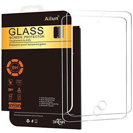 iPad Pro Screen Protector [10.5inch][2Pack]by Ailun,Tempered Glass for Apple iPad Pro 10.5 Only,9H Hardness,[Apple Pencil Compatible]Ultra Clear,Anti-Scratch,Case Friendly-Siania Retail Package