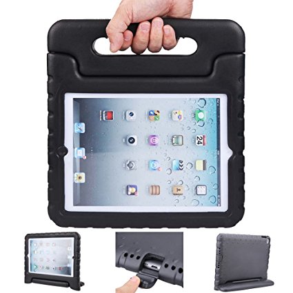 iPad case, iPad 2 3 4 Case, ANTS TECH Light Weight [ Shockproof ] Cases Cover with Handle Stand for Kids Children for iPad 2 & iPad 3 & iPad 4 (iPad 234, Black)
