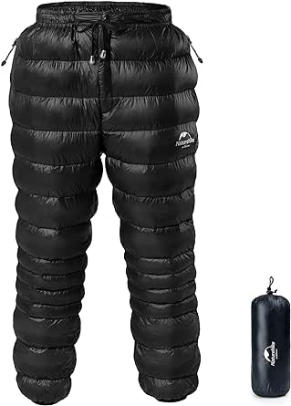 Naturehike Down Pants,Men's Women's Puffy Pants,Winter Warm Outdoor Men Women Ski Snow Pants,Camping Hiking Pants