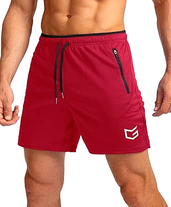 G Gradual Men's Running Shorts with Zipper Pockets Quick Dry Gym Athletic Workout 5" Shorts for Men