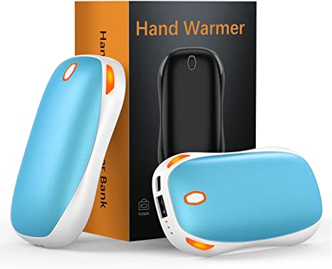 2-Pack Hand Warmers Rechargeable, HAPAW 10000mAh Split Magnetic for Double Hands, 2 in 1 Portable Electric Pocket Heater and Power Bank, Reusable Winter Warm Gift for Outdoors Camping, Hunting, Hiking
