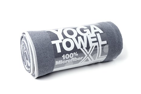 THE XL YOGA TOWEL for XL yoga mats: 100% Microfiber, super-absorbent, enhances grip and protects your mat. Many colors to choose from. 26" x 85"
