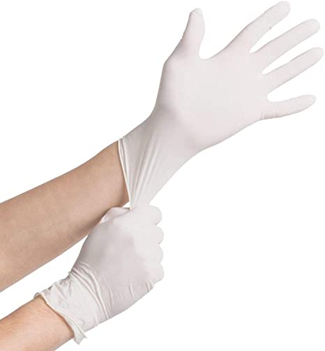 Noble 4.5 Mil Thick Powder-Free Textured Latex Gloves- Box of 100 (Medium)