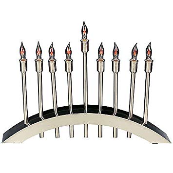 Brushed Stainless Steel Electric Menorah