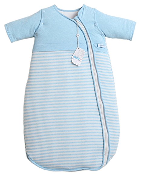 LETTAS Unisex Baby Cotton Removable Long Sleeve Zip up Sleeping Bag Thicken 3.5 TOG Blue (6-18 Months)