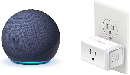 Echo Dot (5th Gen) | Deep Sea Blue with Kasa Smart Plug Mini