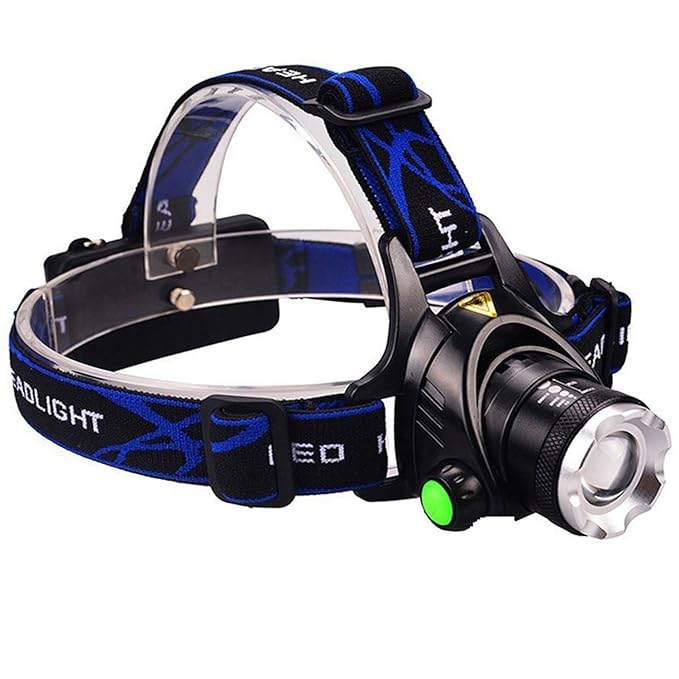 Dland Ultra-Bright Headlamp with Rechargeable Batteries, LED Light Waterproof Zoomable 3 Modes 1000 Lumens hands-free Headlight Torch flashlight
