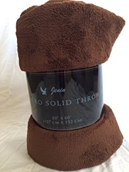 LuxuryDiscounts Warm & Cozy Soft Plush Solid Fleece Throw Blanket (50"x60", Chocolate)