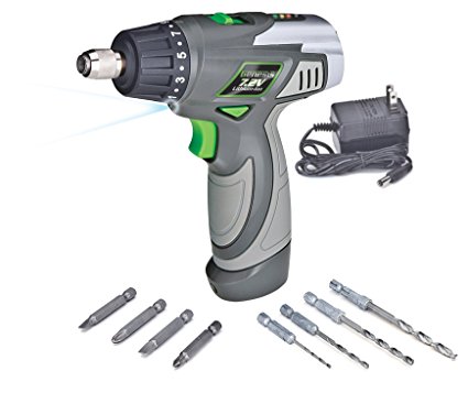 Genesis GLSD72A 7.2V Lithium-Ion 2-Speed Screwdriver, Grey, 3/8-inch