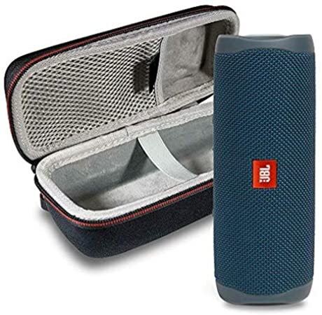 JBL Flip 5 Waterproof Portable Wireless Bluetooth Speaker Bundle with Hardshell Protective Case - Blue