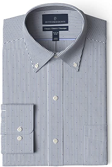 Buttoned Down Men's Classic Fit Button Collar Pattern Dress Shirt