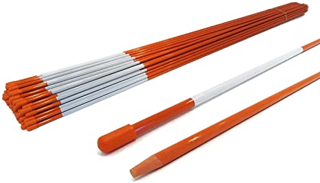The ROP Shop | 5/16 Inch (Pack of 25) Orange 48 Inch Reflective Driveway Markers, Snow Stakes Poles for Snow Plowing Driveways, Parking Lots, Walkways, Sidewalks
