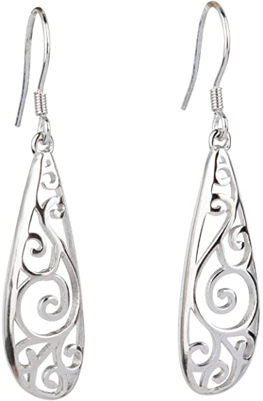 Sterling Silver Celtic Knot Teardrop Earrings