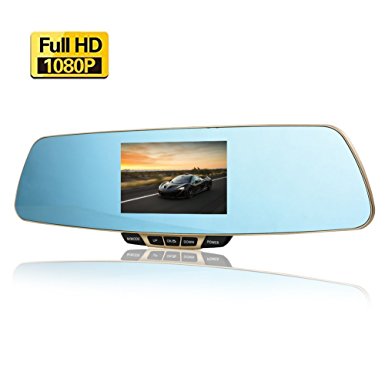 Anytek T6 2 in 1 Dual Lens Car Camera DVR Recorder with Rear View Mirror
