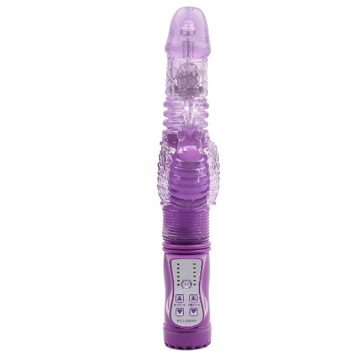 NewMagic Double Vibrating Female Vibrator - Double Stimulation of G-Spot and Clitoris - 36 Frequency Vibration - Built in Rotating bead - Power Massager for Female Lover Couples Masturbator - Discreet Package Purple