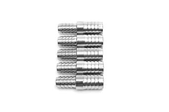 LTWFITTING Bar Production Stainless Steel 316 Barb Splicer Mender 1/2" Hose ID x 3/8" Hose ID Fitting Air Water Fuel Boat (Pack of 5)