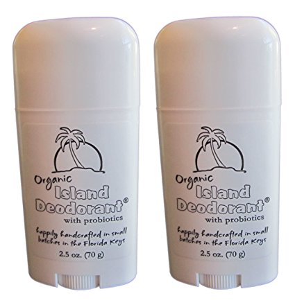 Organic Island Deodorant - (2 pack) 2.5 oz Natural Deodorant Stick with Probiotics
