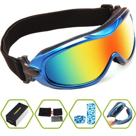 Torege Motocycle Motocross Bike Off-Road Dust-proof UV 400 Protective Outdoor Tactical Goggles Eyewear With Revo Anti-fog Lens TG02