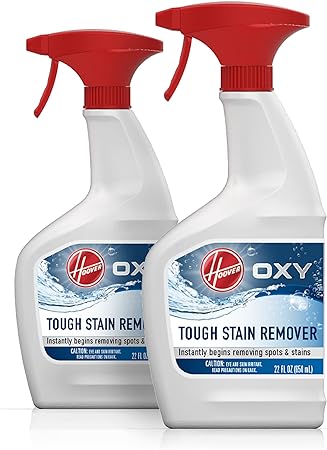 Hoover Oxy Spot and Stain Remover, 22oz (2pk) Pretreat Spray Formula for Carpet and Upholstery, AH31602A, White