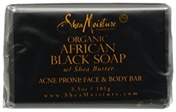 Shea Moisture African Black Soap Facial Bar Soap, 3.5 Ounce