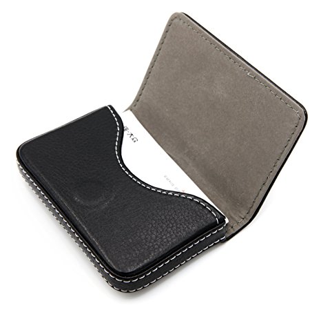 RFID Blocking Wallet - Minimalist Leather Business Credit Card Holder with Magnetic
