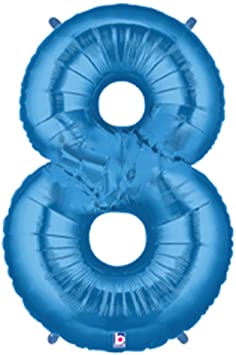 40 Inch Megaloon Blue Number 8 Balloon by Betallic