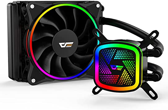darkFlash DT120 RGB CPU Liquid Cooler (AIO), CPU Water Cooler Dual Chamber RGB Pump Compatible with Intel & AMD, Included 70CFM 120mm RGB PWM Fan (11-Blade Special Threaded Blade Design)