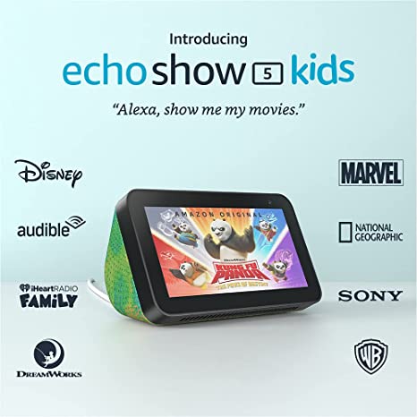 Introducing Echo Show 5 (2nd Gen) Kids | Designed for kids, with parental controls | Chameleon
