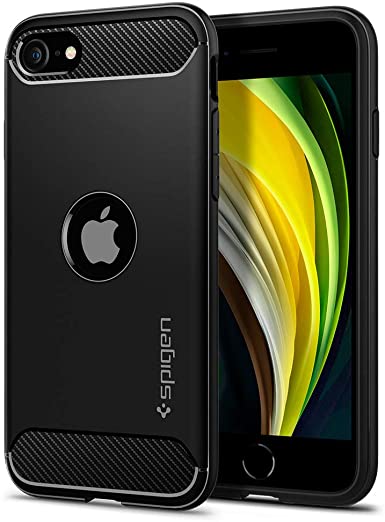 Spigen Rugged Armor Designed for Apple iPhone SE 2020 Case - Matte Black