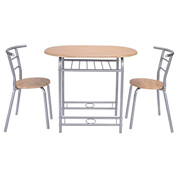 Giantex 3 PCS Table Chairs Set Kitchen Furniture Pub Home Restaurant Dining Set